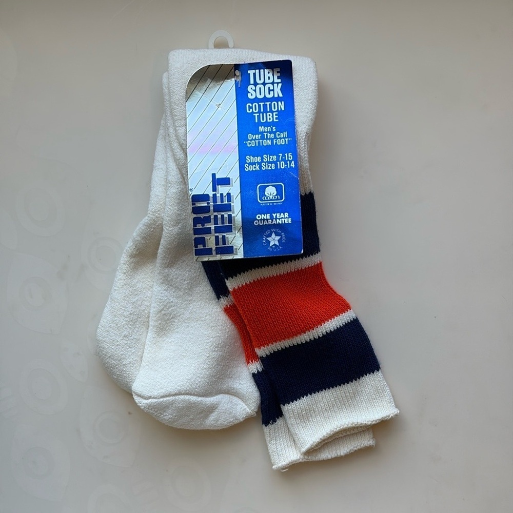 Vintage Pro Feet Men's Over the Calf TUBE SOCK Cotton NEW